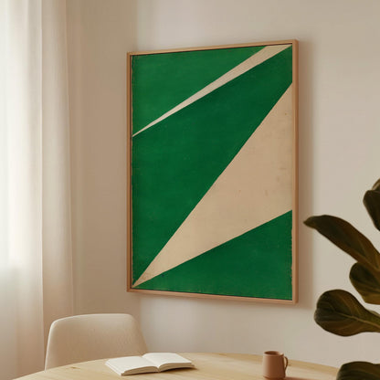 Green Geometric Minimalist Canvas Art