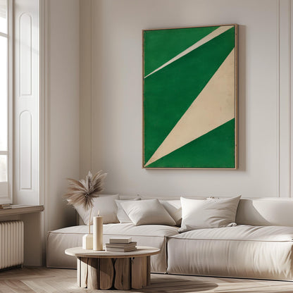 Green Geometric Minimalist Canvas Art
