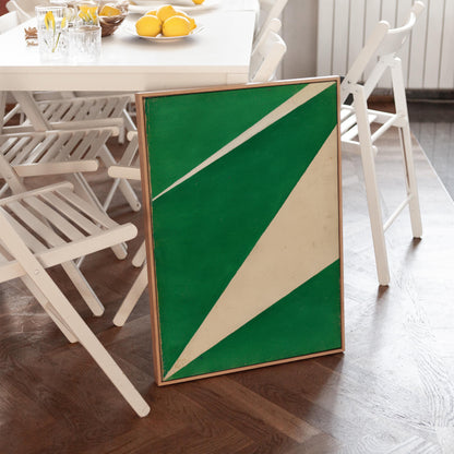 Green Geometric Minimalist Canvas Art
