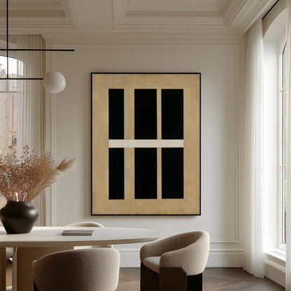 Black and Gold Geometric Canvas Art
