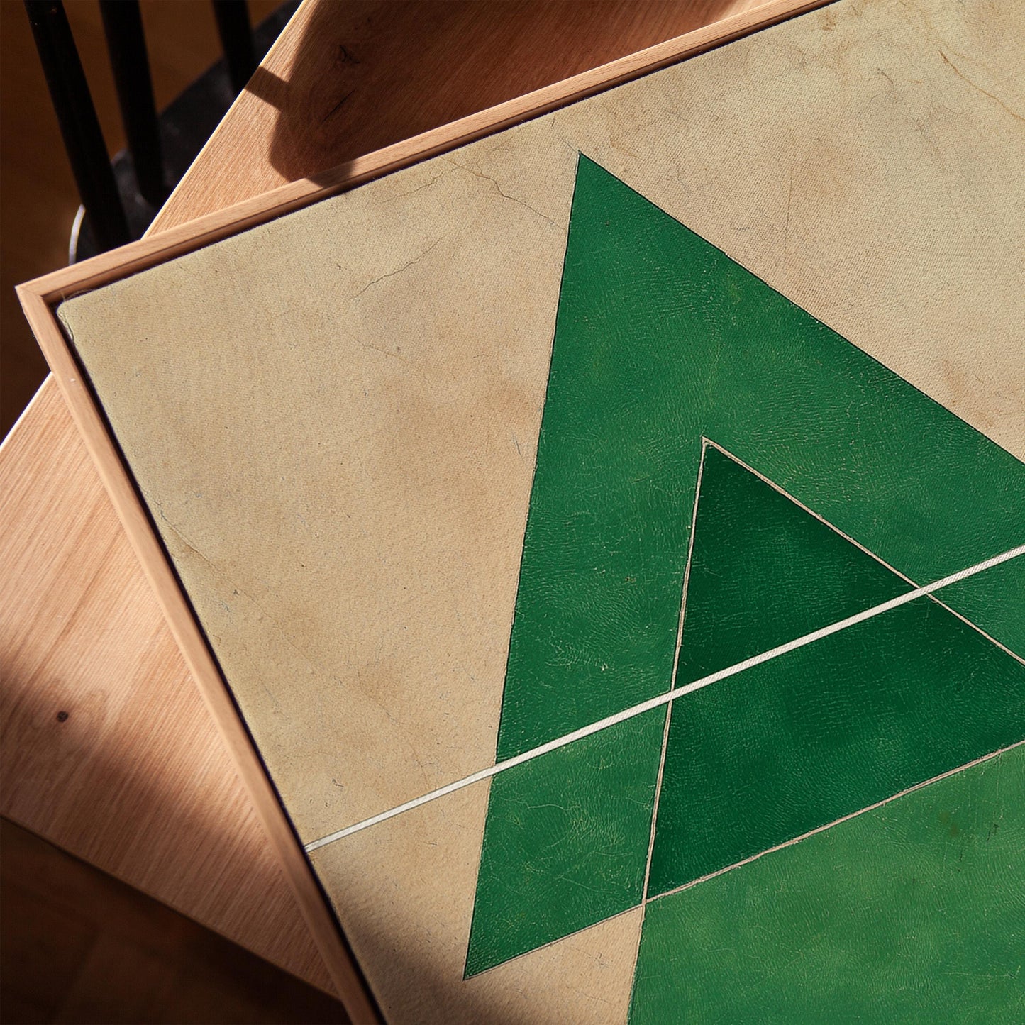 Green Geometric Triangle Canvas Art