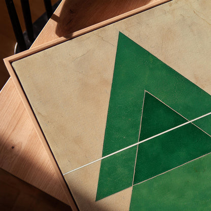 Green Geometric Triangle Canvas Art
