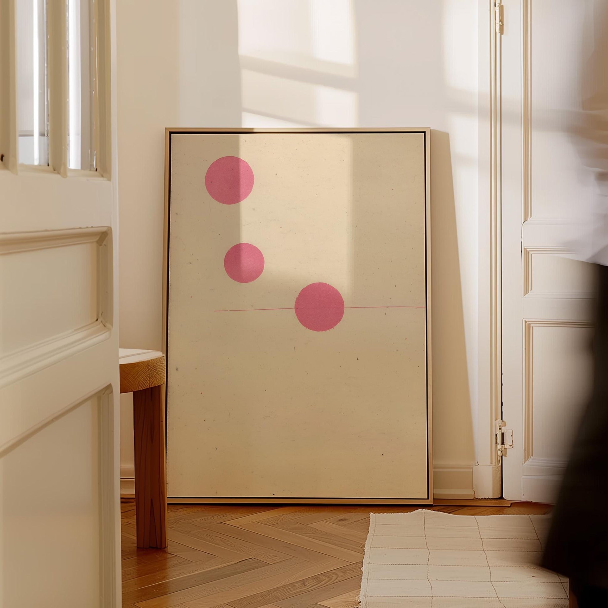 Pink Circle Minimalist Canvas Art
