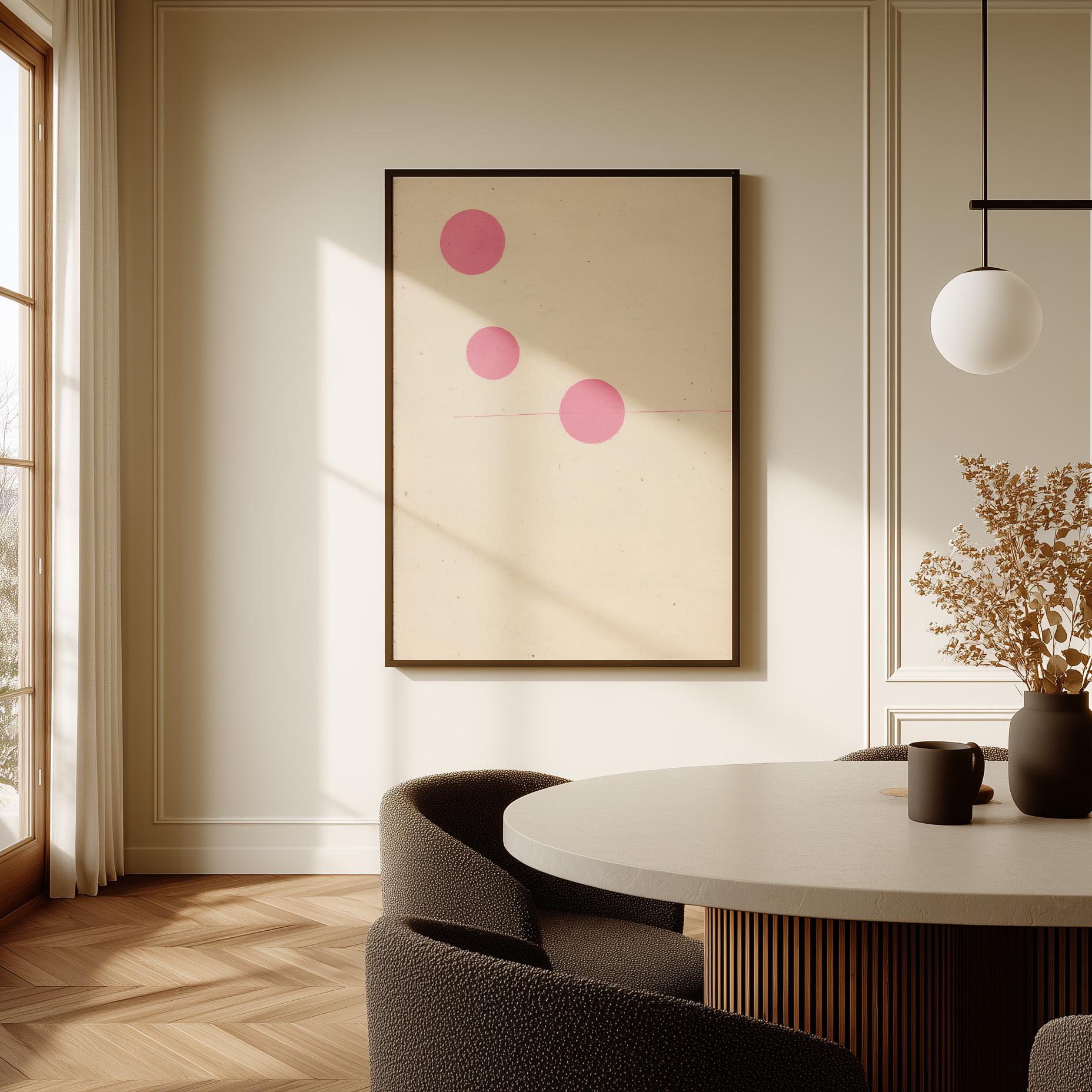 Pink Circle Minimalist Canvas Art