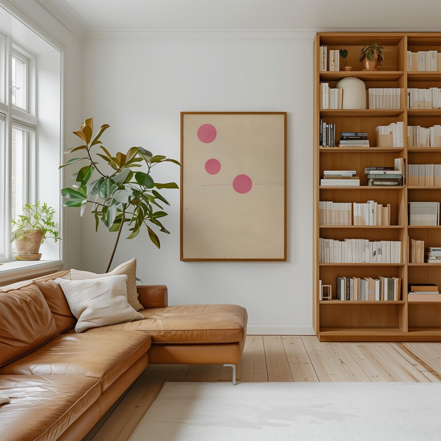 Pink Circle Minimalist Canvas Art
