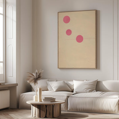 Pink Circle Minimalist Canvas Art