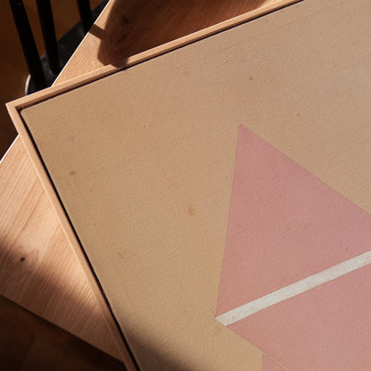 Pink Geometric Triangle Canvas Art