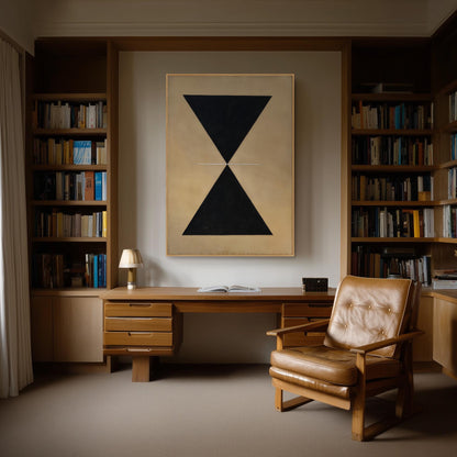 Black Geometric Hourglass Canvas