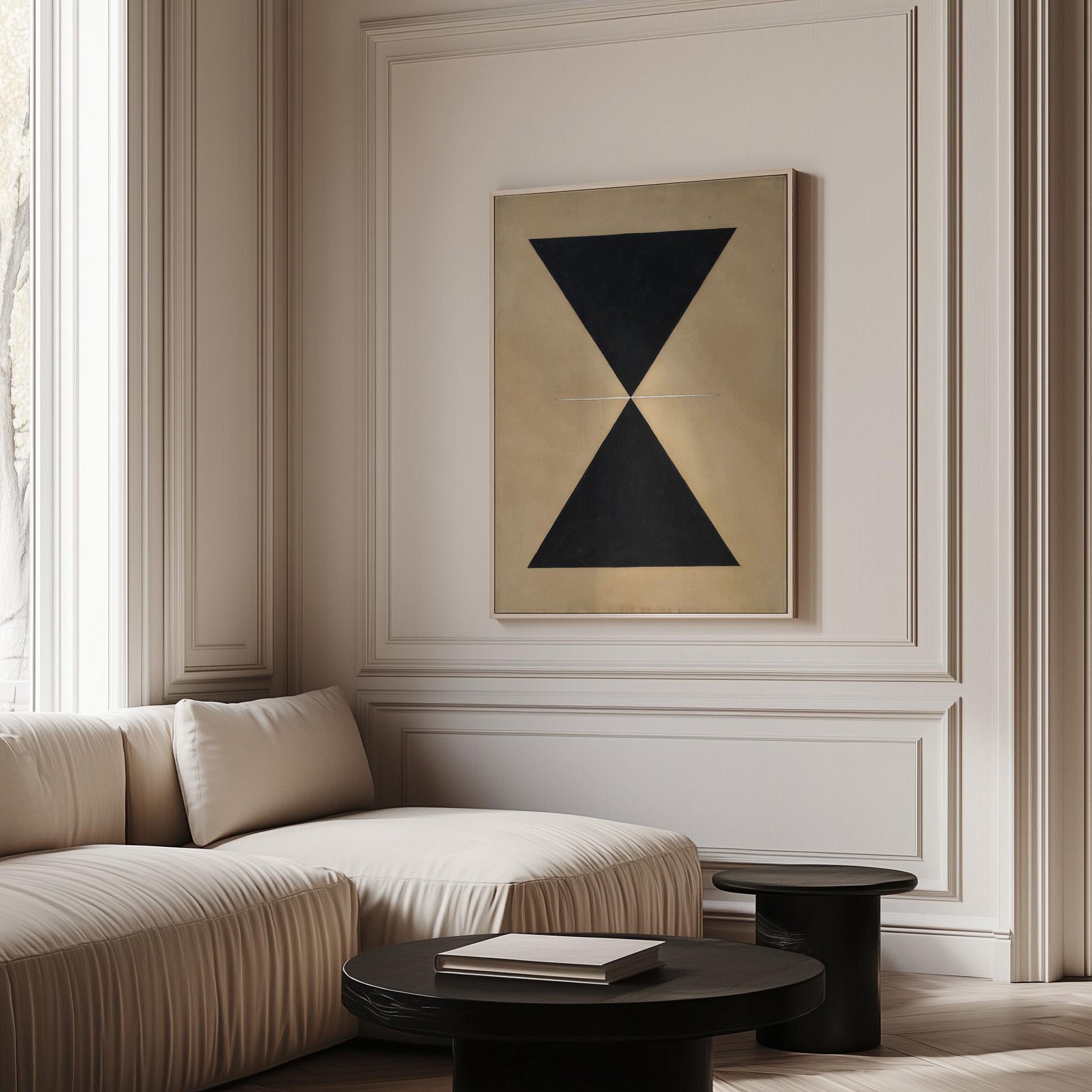 Black Geometric Hourglass Canvas