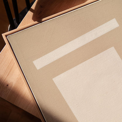 a close-up view of a wooden surface with a white line running across it.