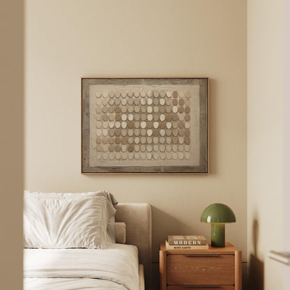 Canvas Wall Art: Neutral Wabi-sabi Design - Floating Wood Frame Option