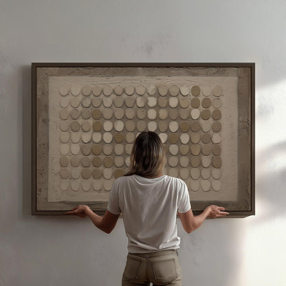 Canvas Wall Art: Neutral Wabi-sabi Design - Floating Wood Frame Option