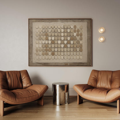 Canvas Wall Art: Neutral Wabi-sabi Design - Floating Wood Frame Option
