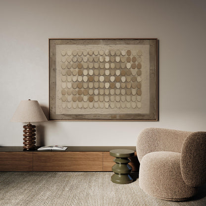 Canvas Wall Art: Neutral Wabi-sabi Design - Floating Wood Frame Option