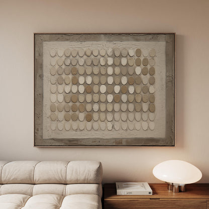 Canvas Wall Art: Neutral Wabi-sabi Design - Floating Wood Frame Option