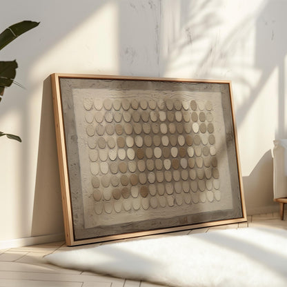 Canvas Wall Art: Neutral Wabi-sabi Design - Floating Wood Frame Option