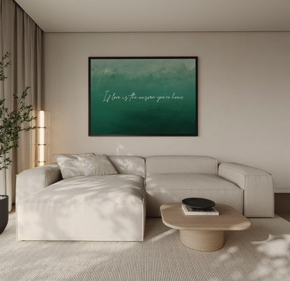 Custom Quote Canvas Print: Green Text