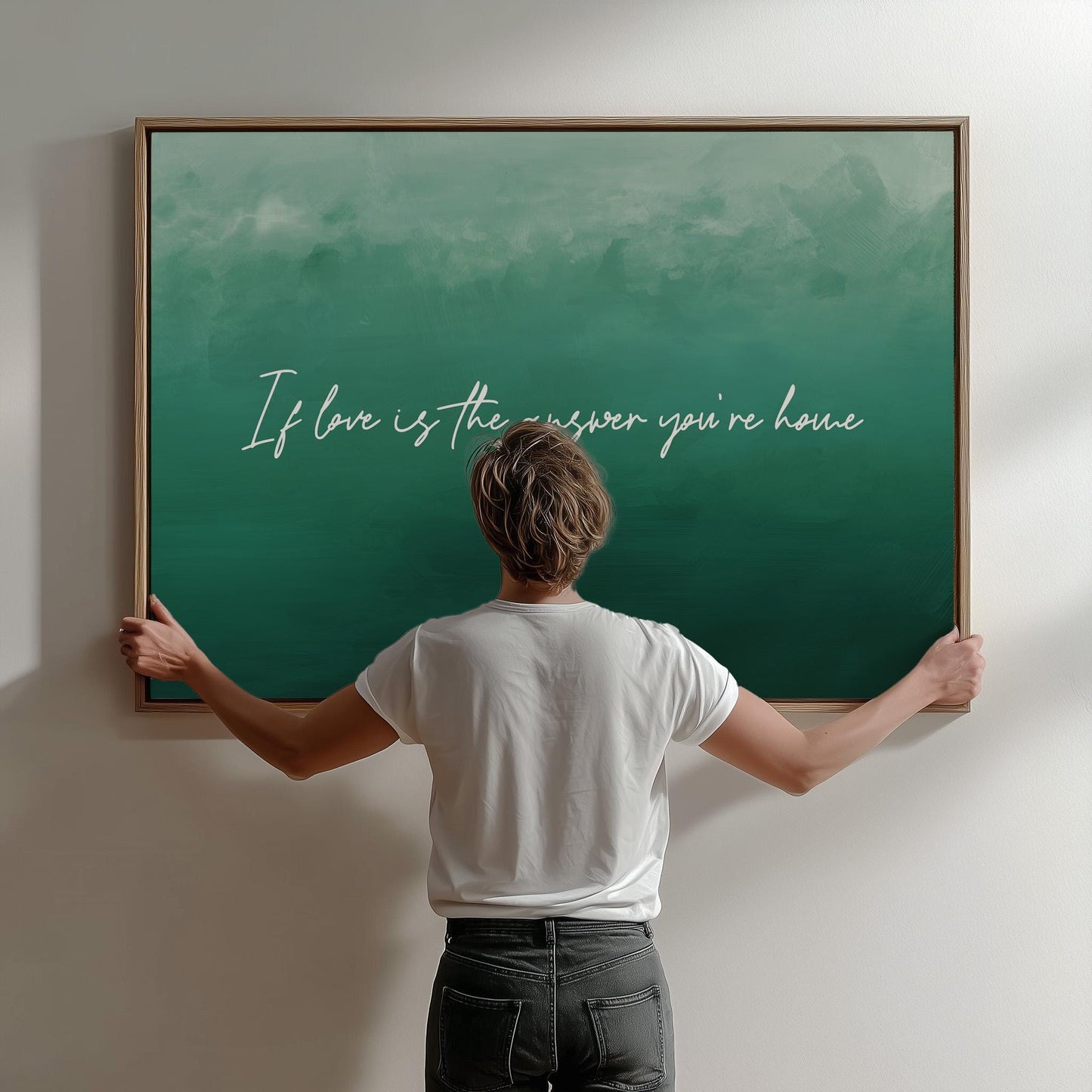 Custom Quote Canvas Print: Green Text