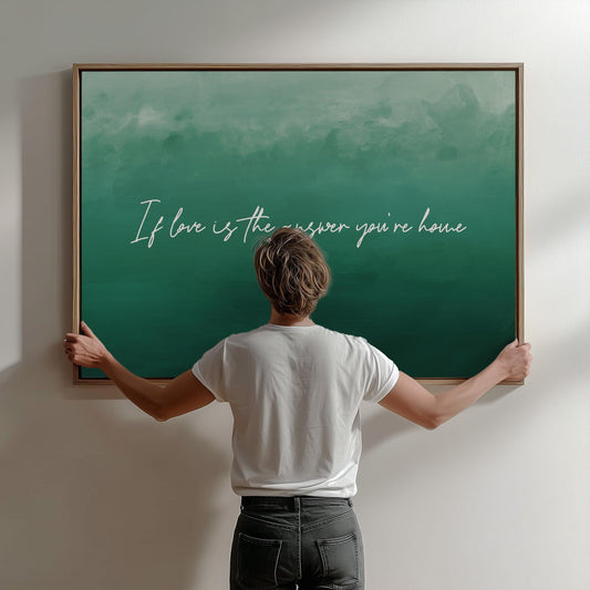 Custom Quote Canvas Print: Green Text
