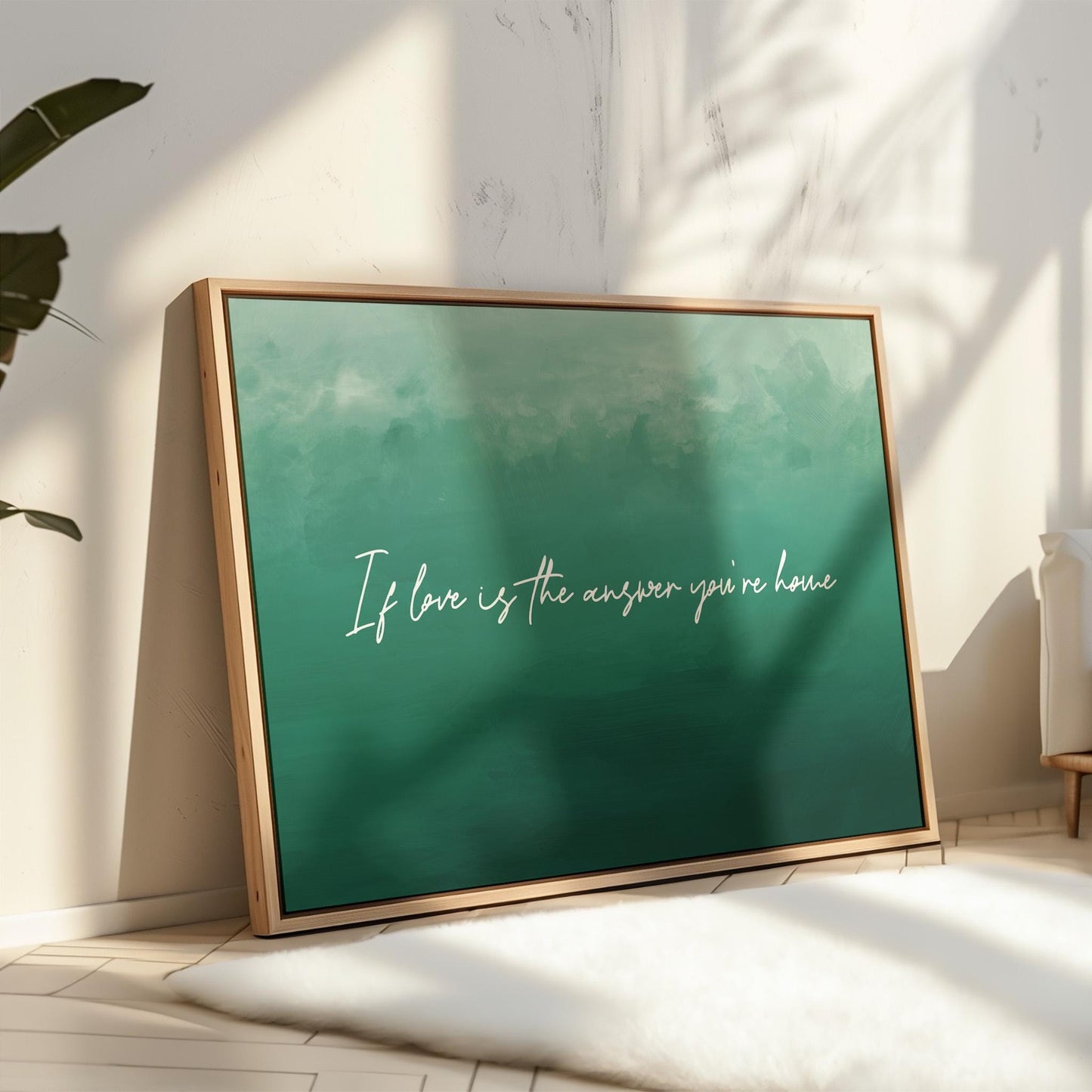 Custom Quote Canvas Print: Green Text