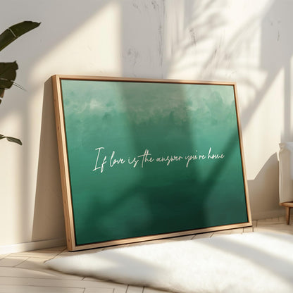 Custom Quote Canvas Print: Green Text