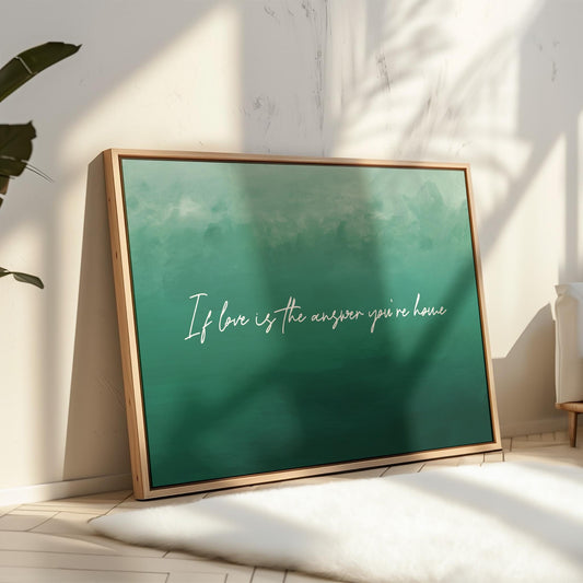 Custom Quote Canvas Print: Green Text