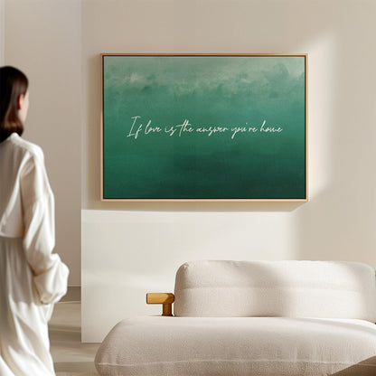 Custom Quote Canvas Print: Green Text