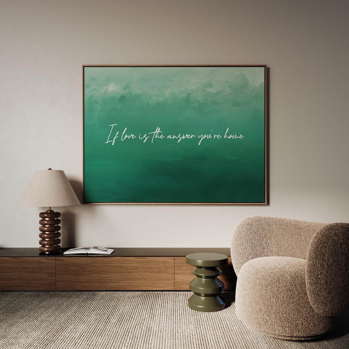 Custom Quote Canvas Print: Green Text