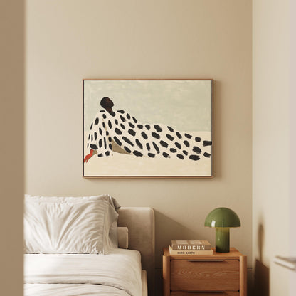 Dot Grid Canvas Art: Minimalist Neutral Abstract (Framed or Unframed)