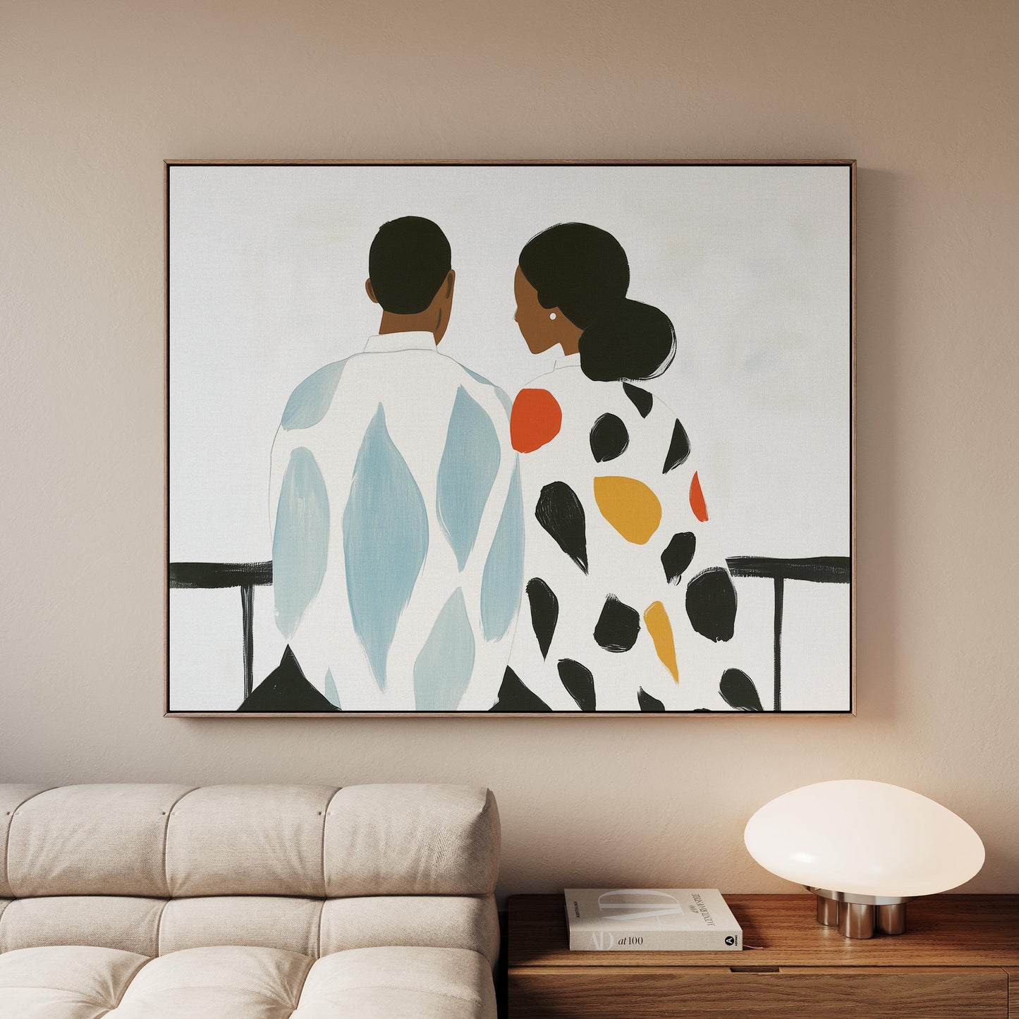Abstract Couple Canvas Wall Art