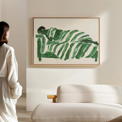 Green Abstract Figure Canvas Wall Art