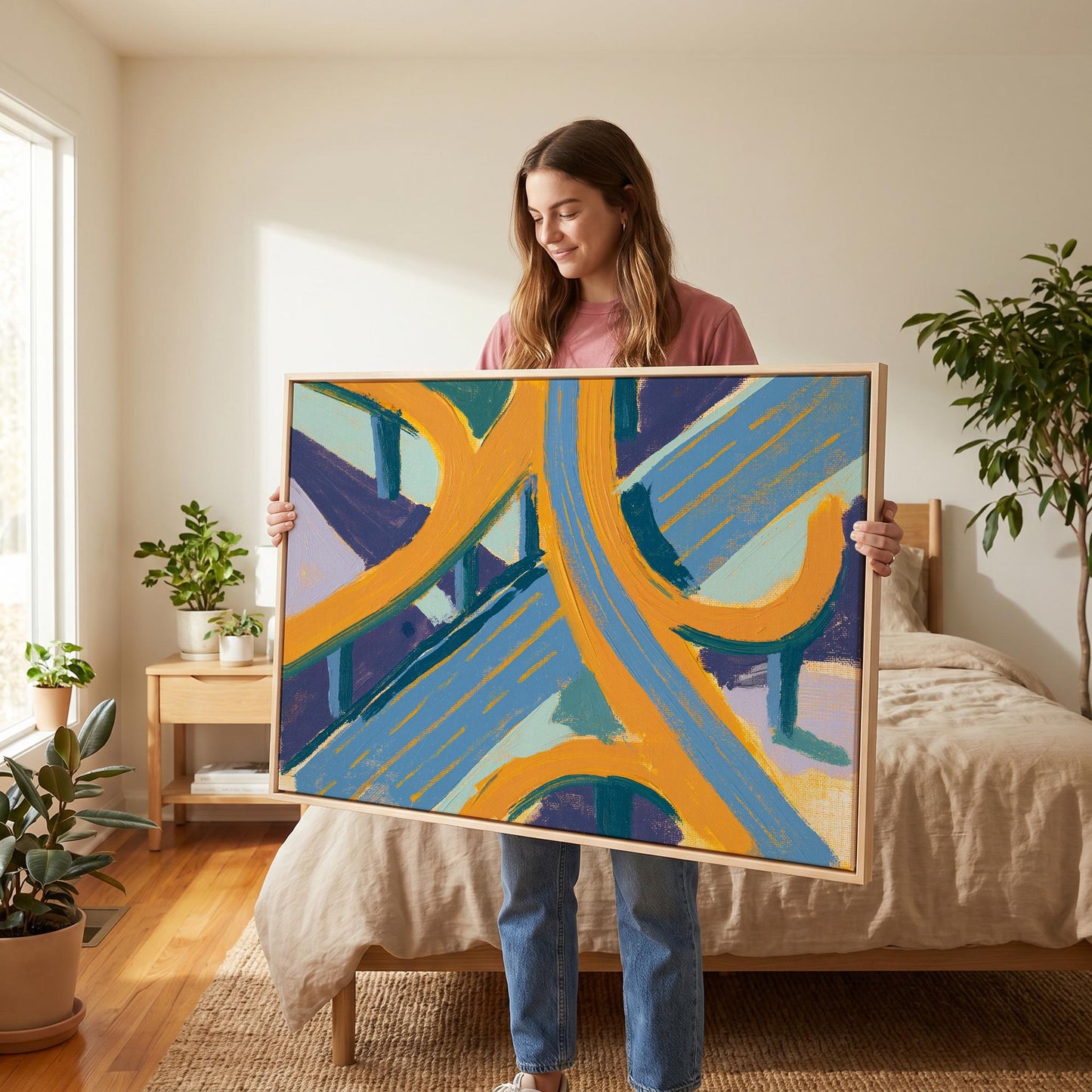 Abstract Brushstroke Canvas Wall Art
