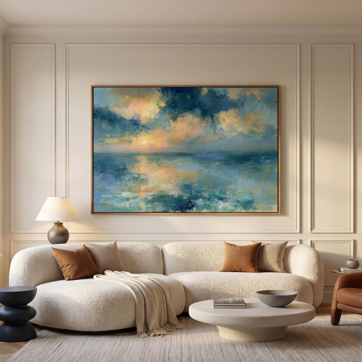 Ocean Sunset Seascape Canvas Wall Art