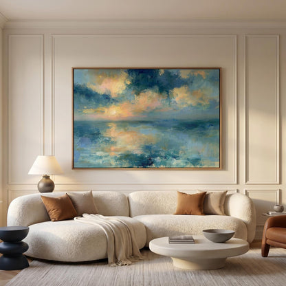 Ocean Sunset Seascape Canvas Wall Art