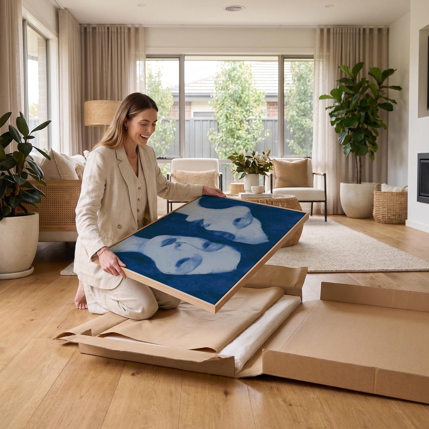 Two Women Portrait Canvas Wall Art