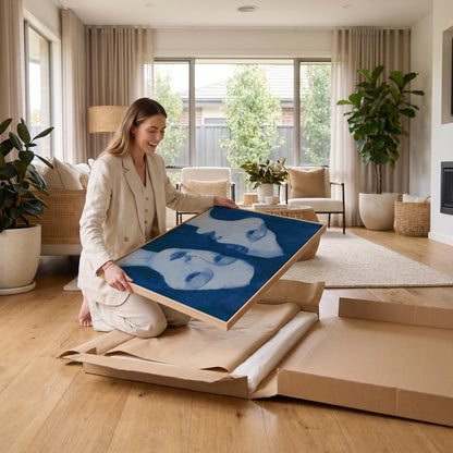 Two Women Portrait Canvas Wall Art