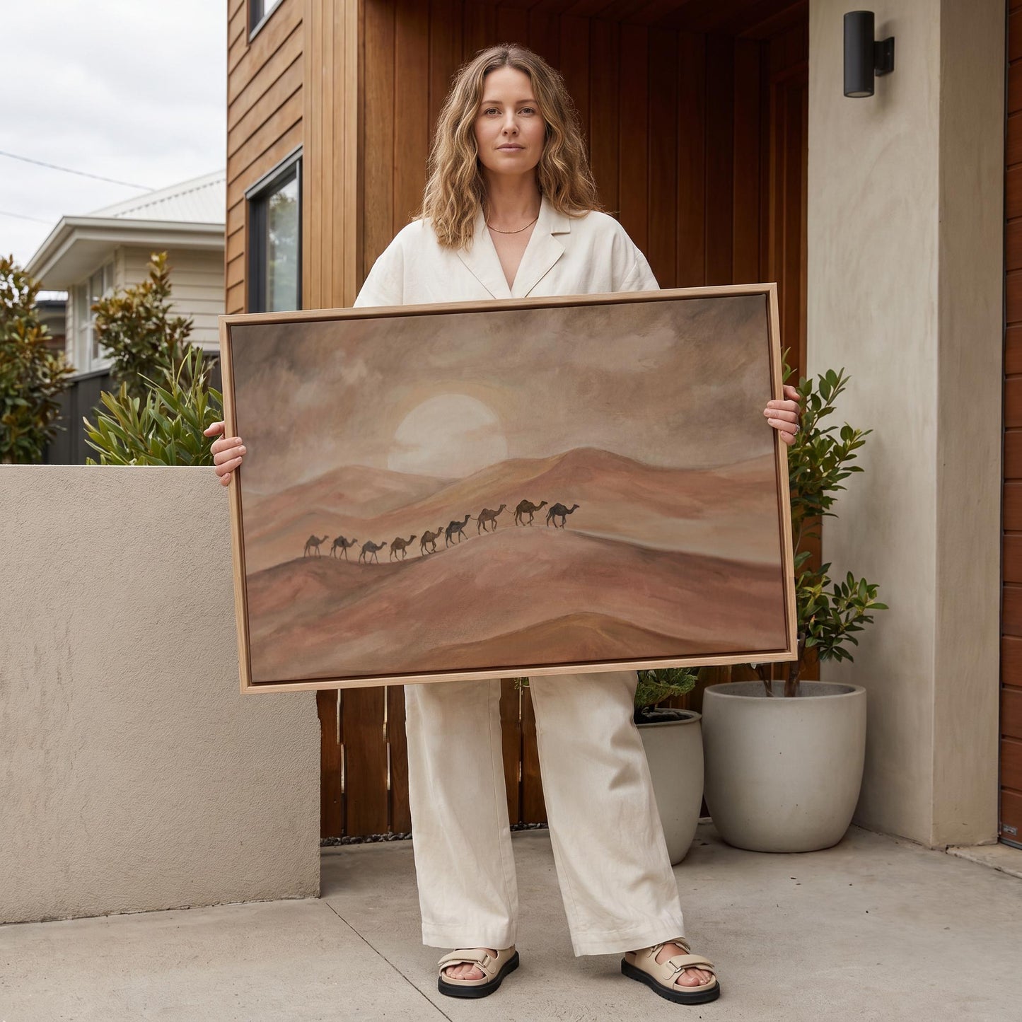 Desert Camel Caravan Canvas Wall Art