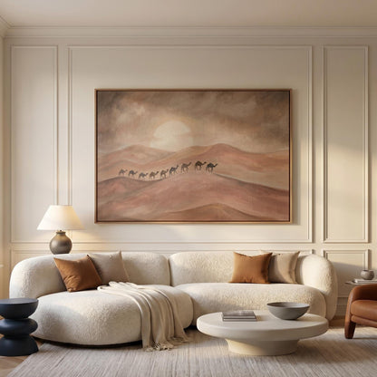 Desert Camel Caravan Canvas Wall Art