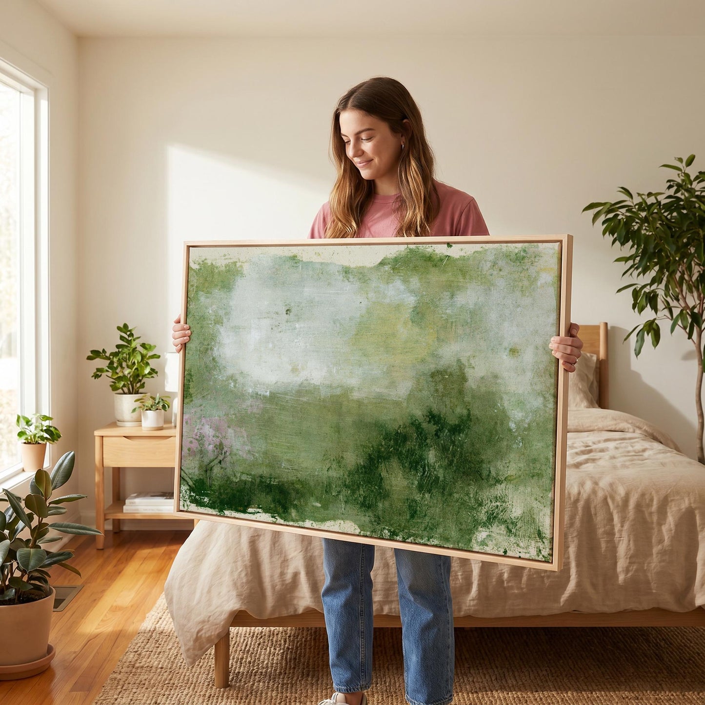 Abstract Green Landscape Canvas Wall Art