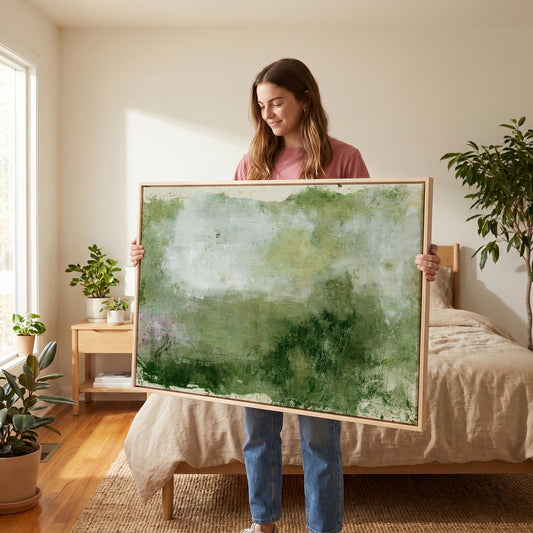 Abstract Green Landscape Canvas Wall Art