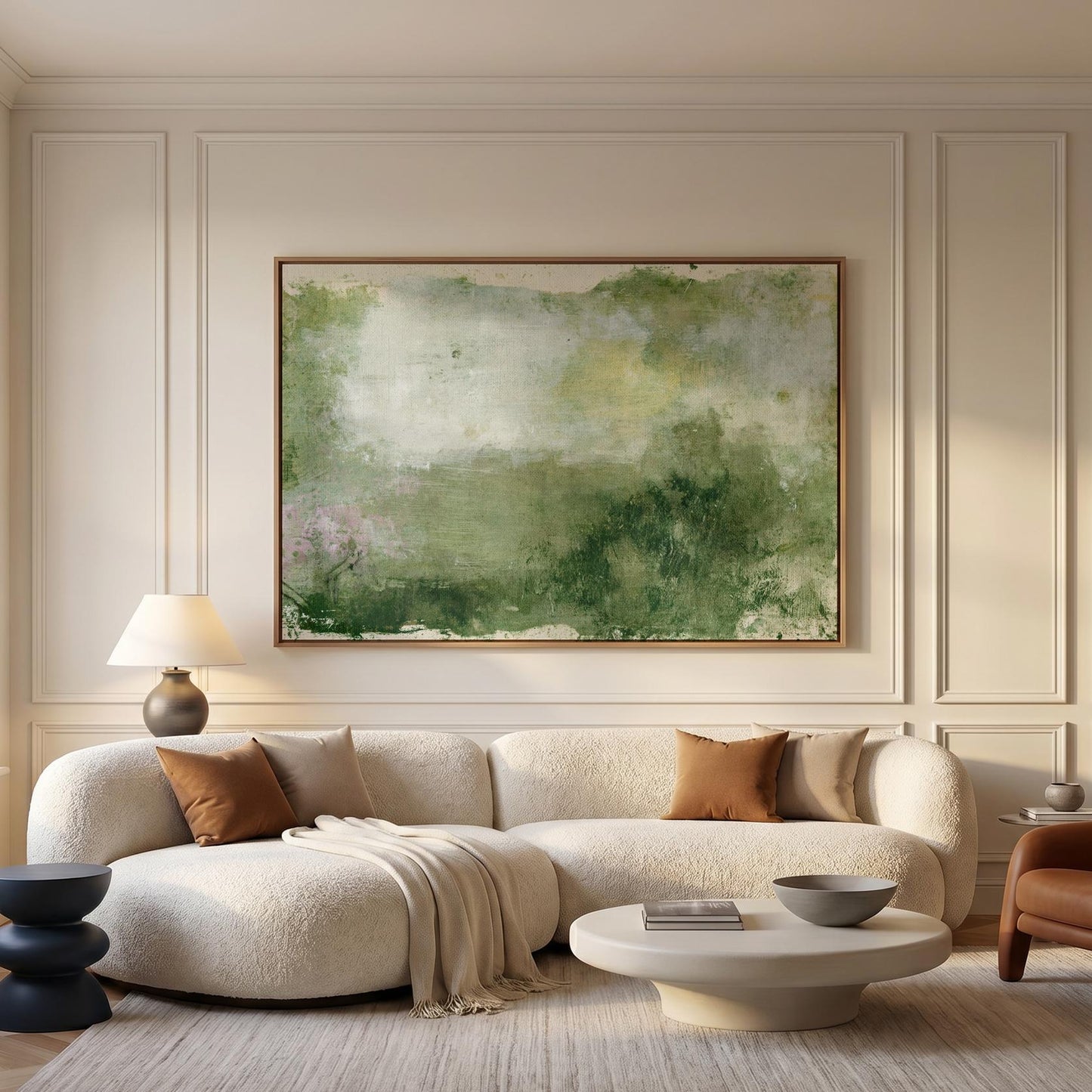 Abstract Green Landscape Canvas Wall Art