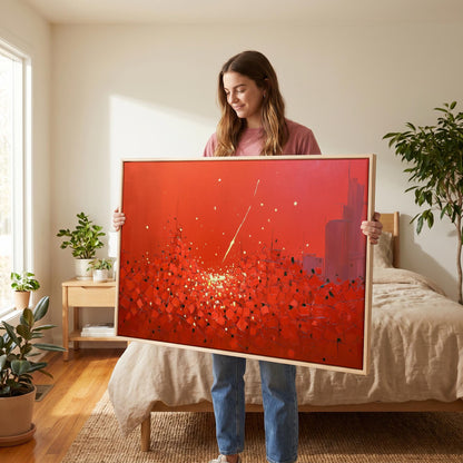 Red Abstract Canvas Wall Art