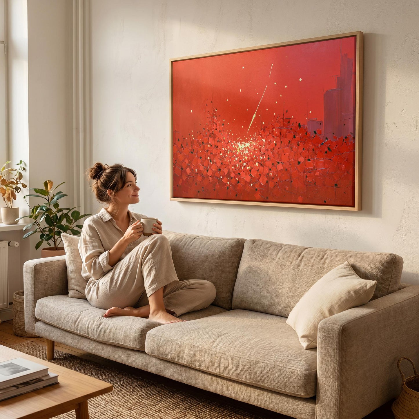 Red Abstract Canvas Wall Art