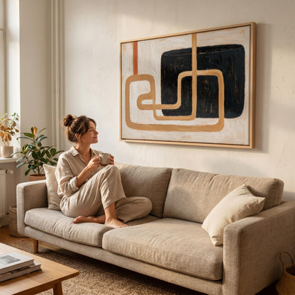 Abstract Geometric Lines Canvas Wall Art