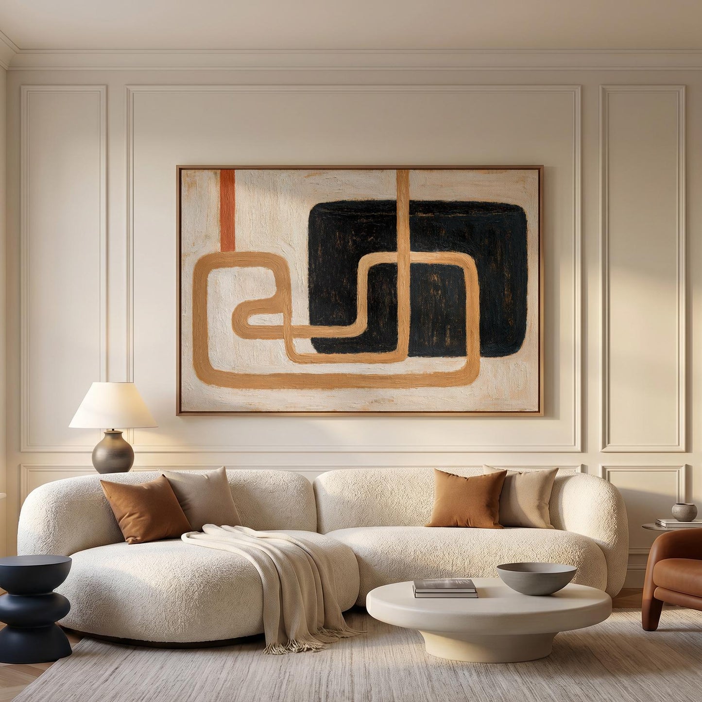 Abstract Geometric Lines Canvas Wall Art