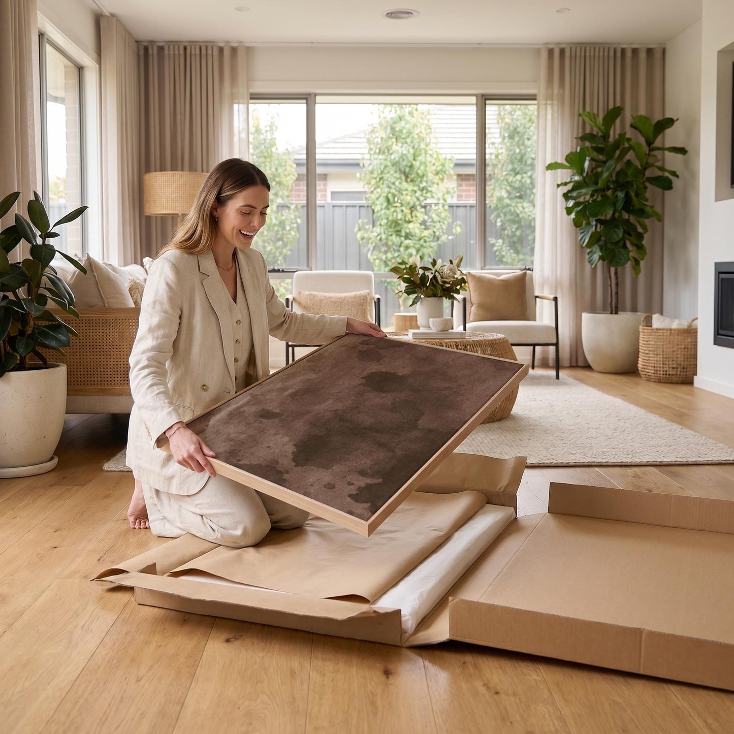 Brown Abstract Watercolor Canvas Wall Art