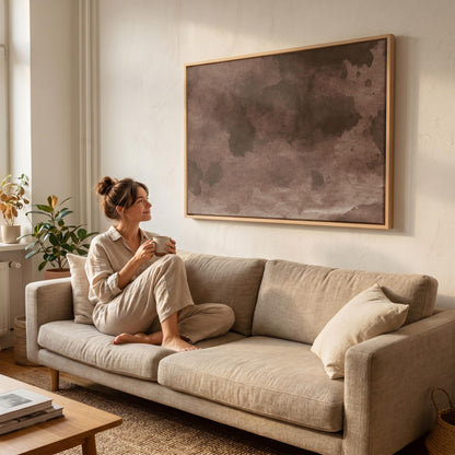 Brown Abstract Watercolor Canvas Wall Art