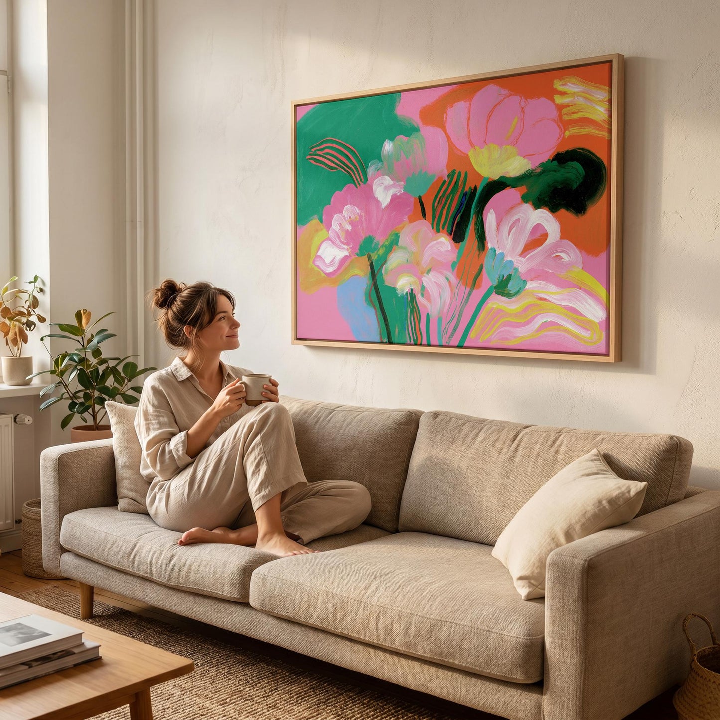 Abstract Floral Canvas Wall Art
