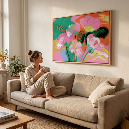 Abstract Floral Canvas Wall Art