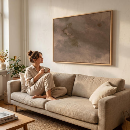 Brown Abstract Cloud Canvas Wall Art